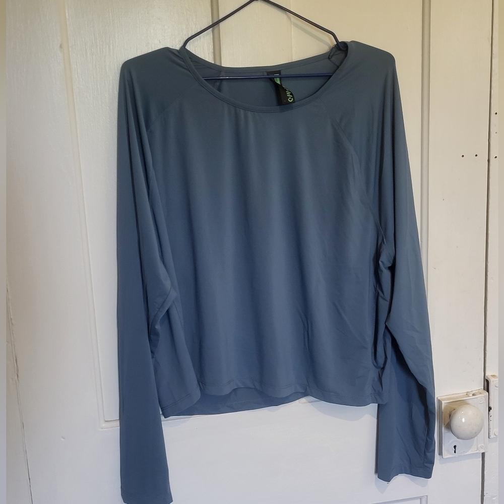 Women's Blue Long Sleeve Top Push FWD